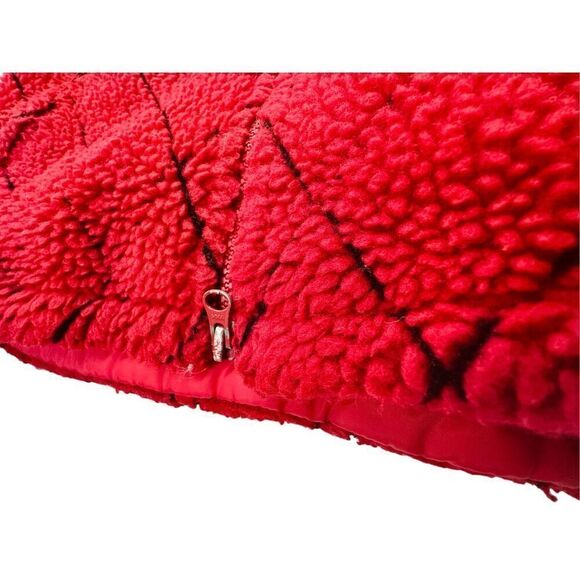 VTG LL Bean Quilted Sherpa Coat Red True Vintage Made in USA Size Medium - Picture 6 of 12